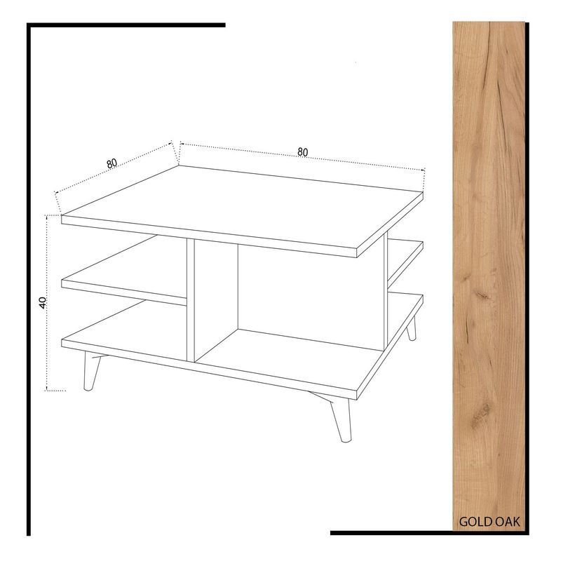 Casa si Gradina - Mobilier - Mese si birouri - Masute de cafea - Masuta de cafea, Hanah Home, pal melaminat, stejar si alb, 80x80x40 cm, 811MDD2805 - Infinity.ro