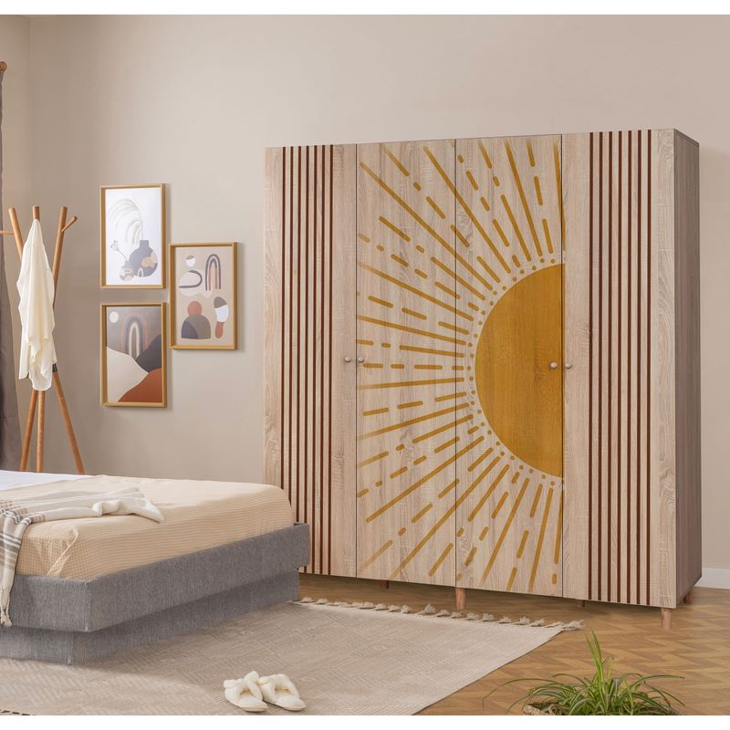 Casa si Gradina - Mobilier - Dulapuri si sifoniere - Sifoniere - Sifonier, Hanah Home, pal melaminat, sonoma, 180x52x192 cm, 869VEL8695 - Infinity.ro