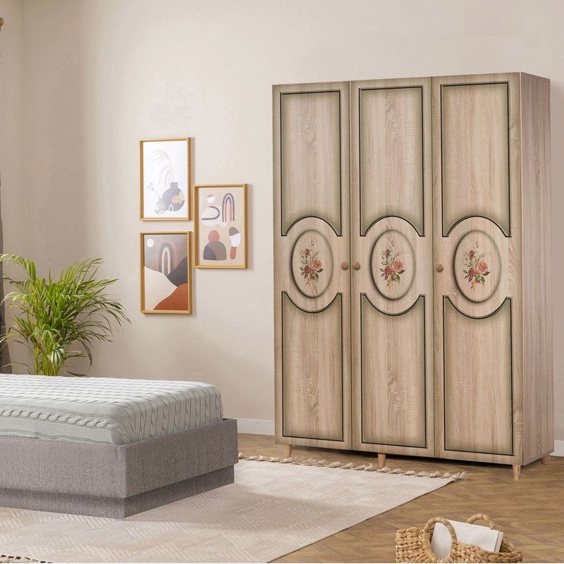 Casa si Gradina - Mobilier - Dulapuri si sifoniere - Sifoniere - Sifonier, Hanah Home, pal melaminat, stejar sonoma, 135x52x192 cm, 863SPH4215 - Infinity.ro