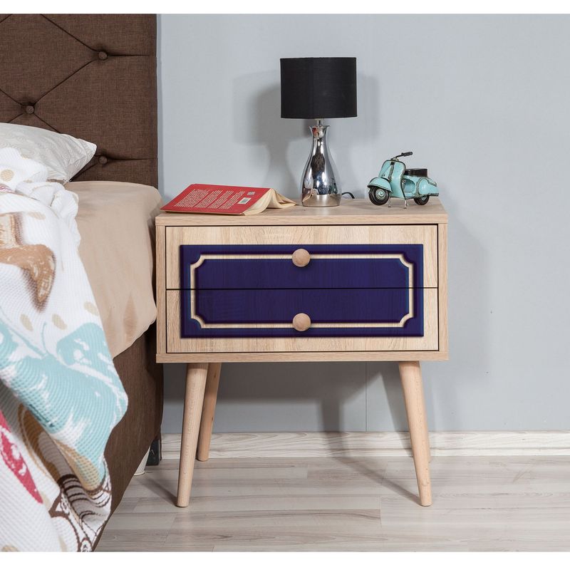 Casa si Gradina - Mobilier - Comode si corpuri - Noptiere - Noptiera, Hanah Home, pal melaminat, stejar sonoma, 60x40x61 cm, 869VEL3515 - Infinity.ro