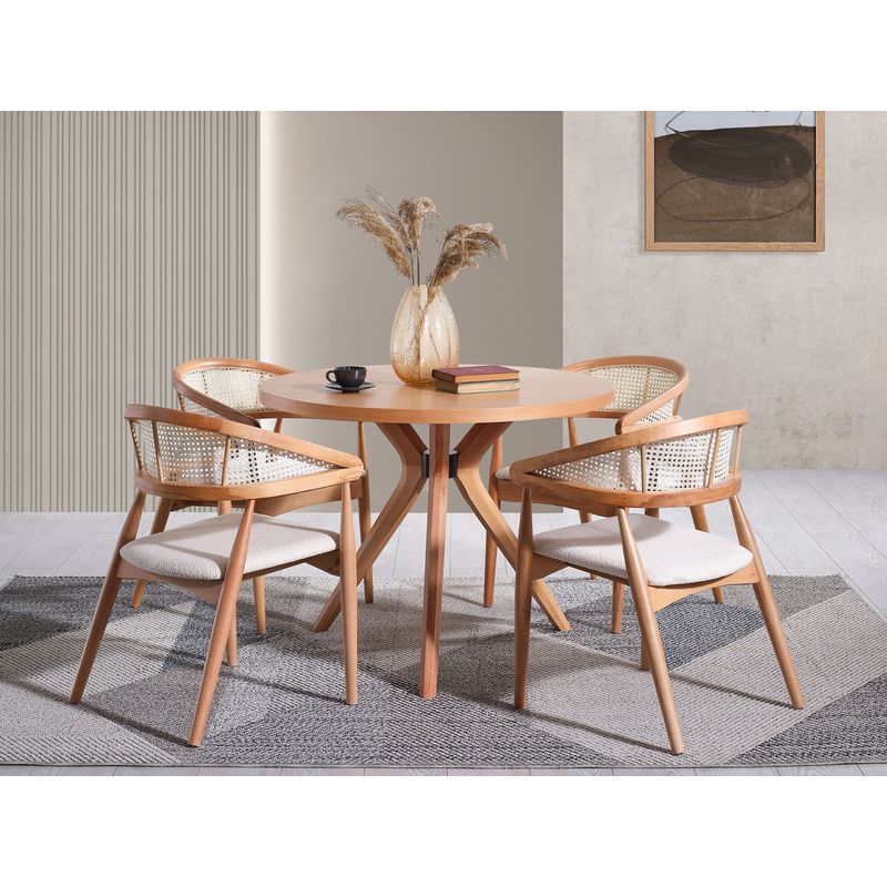 Casa si Gradina - Mobilier - Mese si birouri - Mese bucatarie si dining - Masa de dining, Hanah Home, lemn de fag, natural, 100x100x75 cm, 117FRF1410 - Infinity.ro