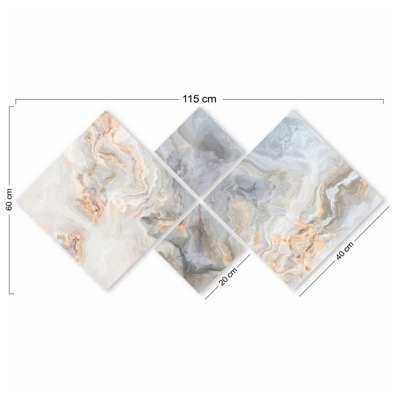 Casa si Gradina - Decoratiuni - Tablouri - Tablou decorativ, Wallxpert, mdf, multicolor, 60x115 cm, set 4 piese, 989EVS1159 - Infinity.ro
