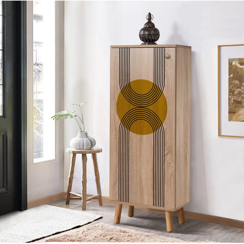 Casa si Gradina - Mobilier - Dulapuri si sifoniere - Dulapuri pantofi - Dulap pantofi, Hanah Home, pal melaminat, sonoma, 50x38x135 cm, 869VEL8610 - Infinity.ro