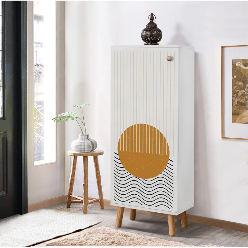 Casa si Gradina - Mobilier - Dulapuri si sifoniere - Dulapuri pantofi - Dulap pantofi, Hanah Home, pal melaminat, alb, 50x38x135 cm, 869VEL8601 - Infinity.ro