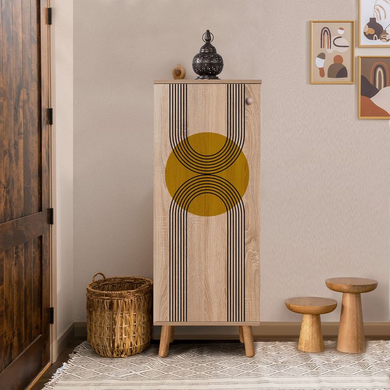 Casa si Gradina - Mobilier - Dulapuri si sifoniere - Dulapuri pantofi - Dulap pantofi, Hanah Home, pal melaminat, sonoma, 50x38x135 cm, 869VEL8610 - Infinity.ro
