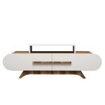 Casa si Gradina - Mobilier - Comode si corpuri - Comode - Comoda tv, Hanah Home, pal melaminat, nuc si alb, 145x49.8x36.8 cm, 845HCT3049 - Infinity.ro