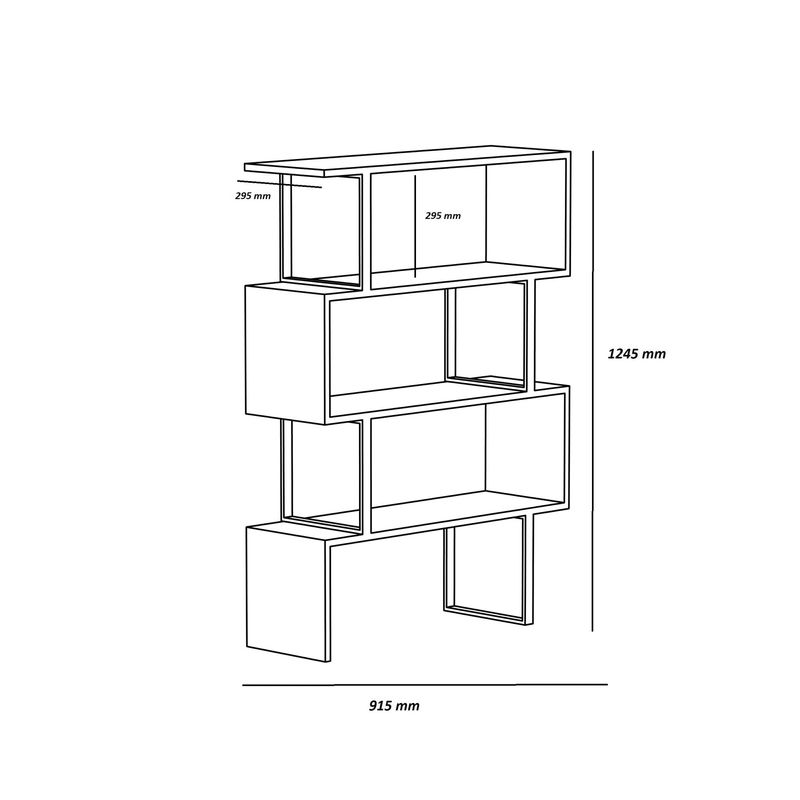 Casa si Gradina - Mobilier - Biblioteci si rafturi - Biblioteci - Biblioteca, Hanah Home, pal melaminat, auriu alb, 91.5x29.5x124.5 cm - Infinity.ro