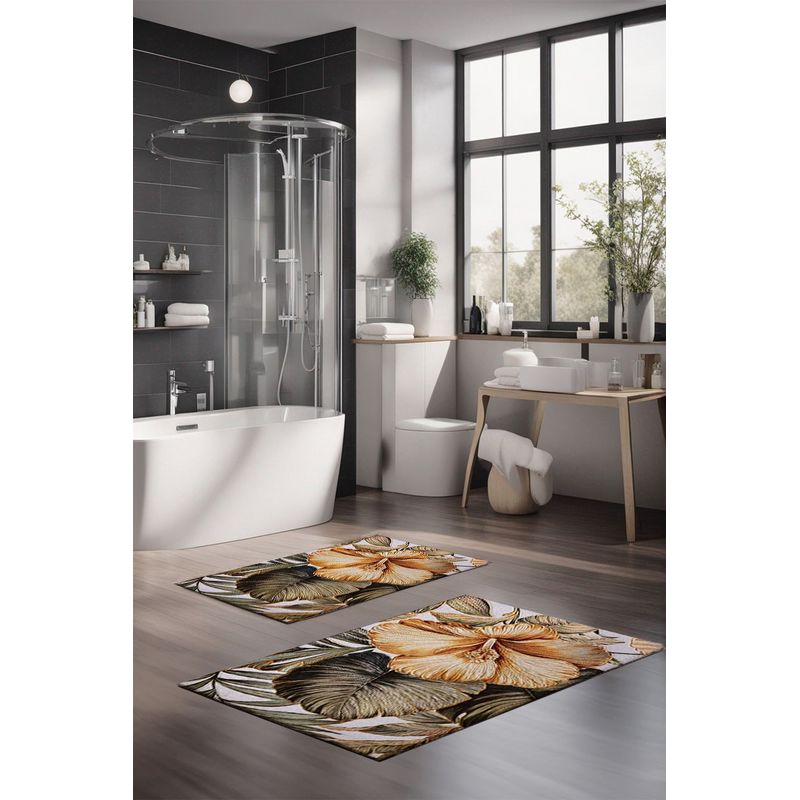 Casa si Gradina - Textile si covoare - Covoare - Covorase baie - Set covorase de baie, L'essentiel Maison, multicolor, 40x60 cm si 60x100 cm, 100% poliester, antiderapant, 323CTW1475 - Infinity.ro