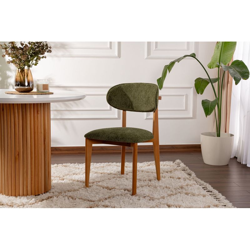 Casa si Gradina - Mobilier - Scaune si fotolii - Scaune - Set scaune, Hanah Home, fag, verde si stejar inchis, 53x58x86 cm - Infinity.ro