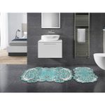Casa si Gradina - Textile si covoare - Covoare - Covorase baie - Set covorase de baie, L'essentiel Maison, turcoaz, 50x60 cm si 60x100 cm, 100% poliester, antiderapant - Infinity.ro