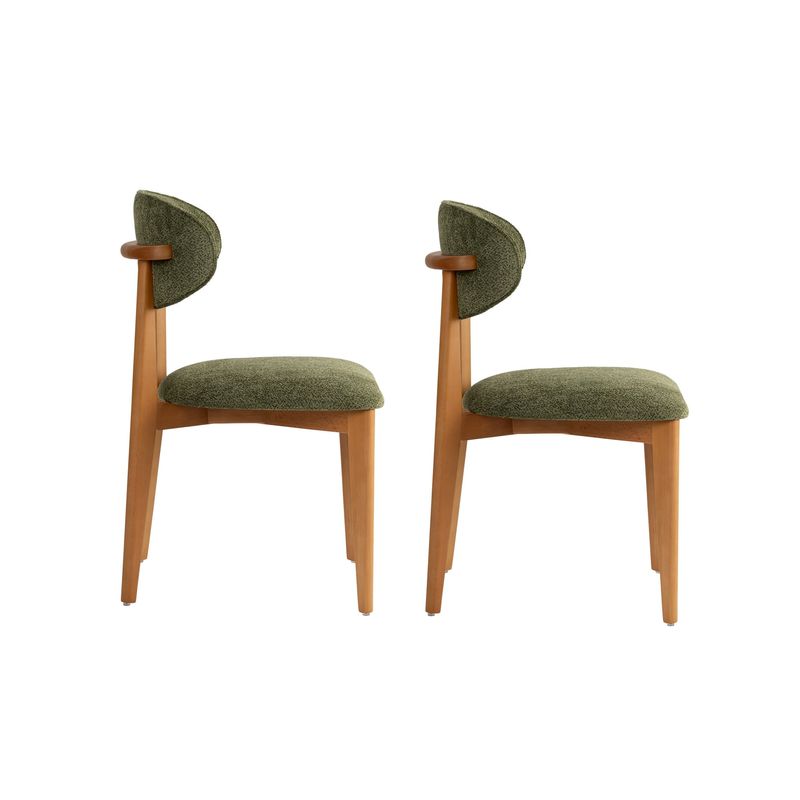 Casa si Gradina - Mobilier - Scaune si fotolii - Scaune - Set scaune, Hanah Home, fag, verde si stejar inchis, 53x58x86 cm - Infinity.ro