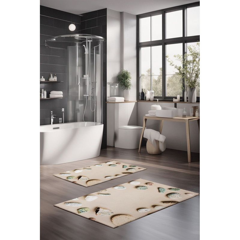 Casa si Gradina - Textile si covoare - Covoare - Covorase baie - Set covorase de baie, L'essentiel Maison, multicolor, 40x60 cm si 60x100 cm, 100% poliester, antiderapant, 323CTW1471 - Infinity.ro