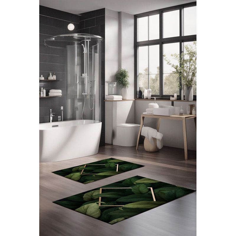 Casa si Gradina - Textile si covoare - Covoare - Covorase baie - Set covorase de baie, L'essentiel Maison, multicolor, 40x60 cm si 60x100 cm, 100% poliester, antiderapant, 323CTW1440 - Infinity.ro