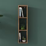 Casa si Gradina - Mobilier - Biblioteci si rafturi - Etajere - Etajera de perete, Hanah Home, PAL melaminat, nuc, 22.1x18.5x90 cm - Infinity.ro