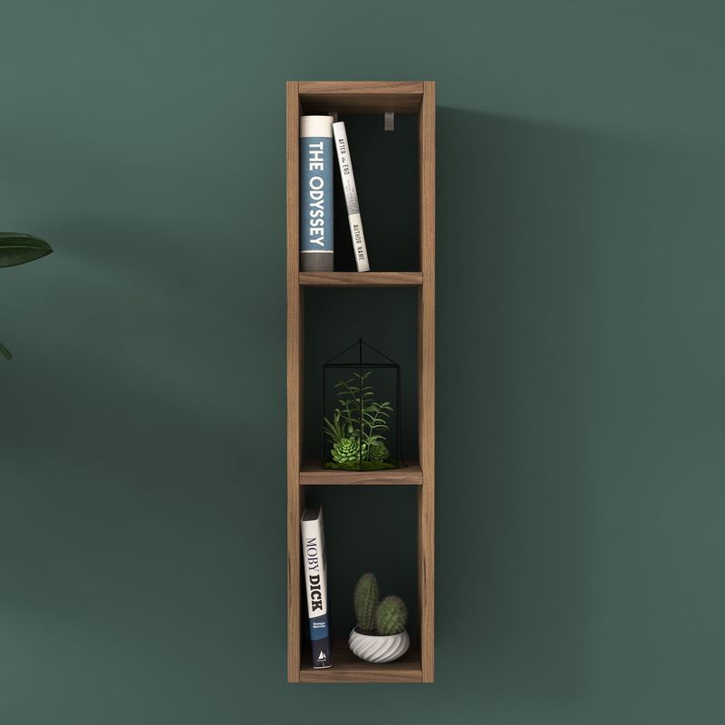 Casa si Gradina - Mobilier - Biblioteci si rafturi - Etajere - Etajera de perete, Hanah Home, PAL melaminat, nuc, 22.1x18.5x90 cm - Infinity.ro