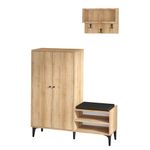 Casa si Gradina - Mobilier - Organizare si depozitare - Organizator incaltaminte - Dulap pentru pantofi, Hanah Home, pal melaminat, stejar, 120x35x137 cm - Infinity.ro