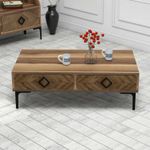 Casa si Gradina - Mobilier - Mese si birouri - Masute de cafea - Masuta de cafea, Hanah Home, pal melaminat, nuc, 105x60x34.6 cm, 845HCT2847 - Infinity.ro