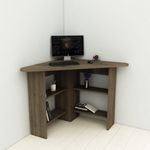 Casa si Gradina - Mobilier - Mese si birouri - Birouri - Birou de colt, Hanah Home, pal melaminat, nuc, 80x80x73.8 cm - Infinity.ro