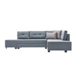 Casa si Gradina - Mobilier - Canapele si coltare - Coltare - Coltar extensibil, Hanah Home, lemn si fibra de lemn, albastru deschis, 280x206x85 cm - Infinity.ro