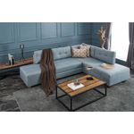 Casa si Gradina - Mobilier - Canapele si coltare - Coltare - Coltar extensibil, Hanah Home, lemn si fibra de lemn, albastru deschis, 280x206x85 cm - Infinity.ro