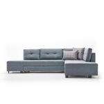 Casa si Gradina - Mobilier - Canapele si coltare - Coltare - Coltar extensibil, Hanah Home, lemn si fibra de lemn, albastru deschis, 280x206x85 cm - Infinity.ro