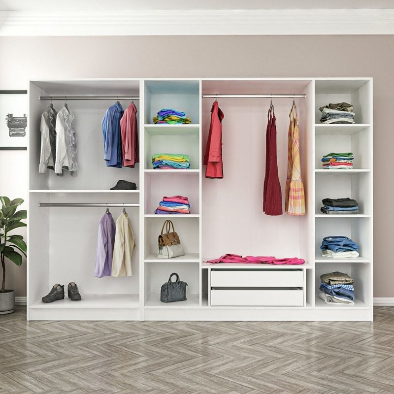 Casa si Gradina - Mobilier - Dulapuri si sifoniere - Dulapuri - Dulap, Hanah Home, PAL melaminat, alb, 270x52x190 cm - Infinity.ro