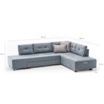 Casa si Gradina - Mobilier - Canapele si coltare - Coltare - Coltar extensibil, Hanah Home, lemn si fibra de lemn, albastru deschis, 280x206x85 cm - Infinity.ro