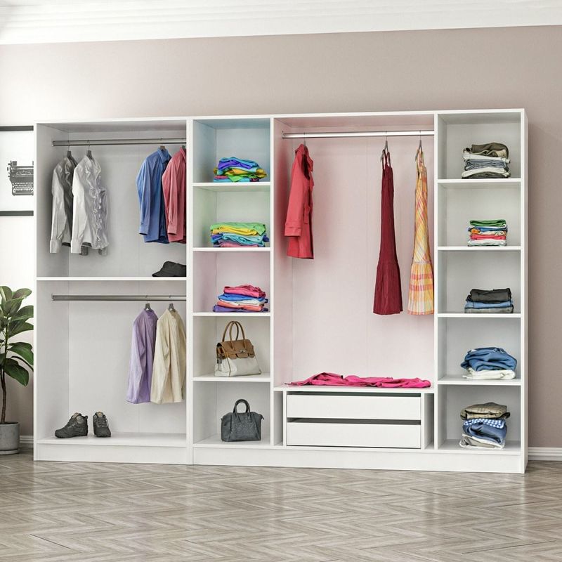 Casa si Gradina - Mobilier - Dulapuri si sifoniere - Dulapuri - Dulap, Hanah Home, PAL melaminat, alb, 270x52x190 cm - Infinity.ro