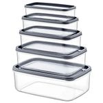 Casa si Gradina - Bucatarie si vesela - Organizare si depozitare bucatarie - Cutii alimentare - Set cutii depozitare, Hermia, plastic, transparent, 5 bucati, diverse dimensiuni, 639OKK1107 - Infinity.ro
