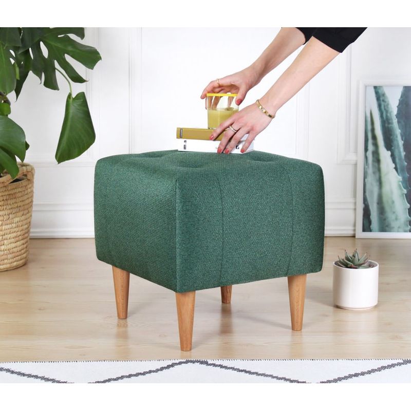 Casa si Gradina - Mobilier - Scaune si fotolii - Tabureti - Taburet, Atelier Del Sofa, catifea si bumbac, verde, 43x43x43 cm - Infinity.ro