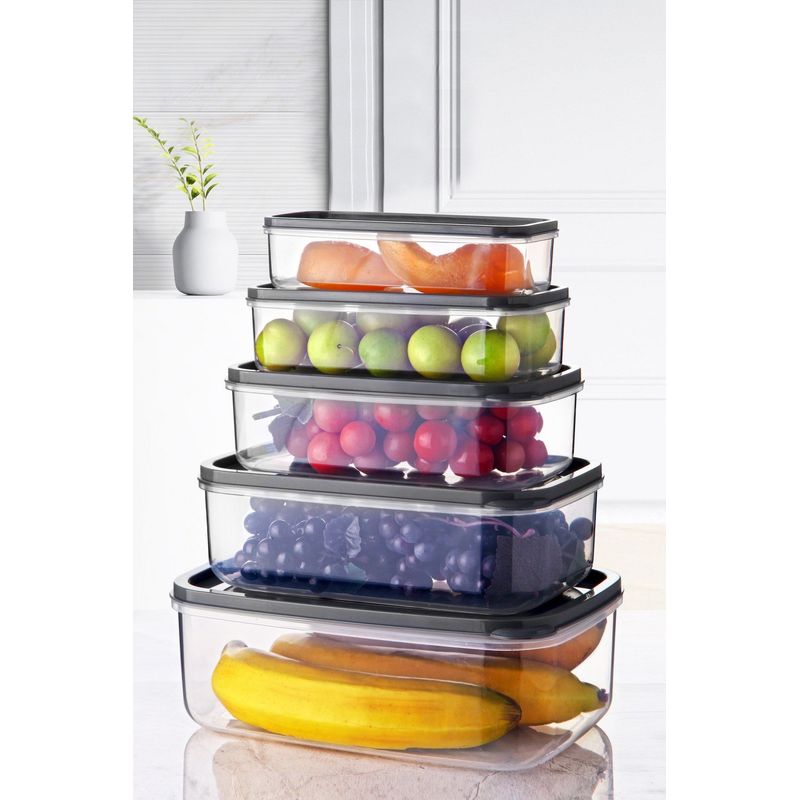 Casa si Gradina - Bucatarie si vesela - Organizare si depozitare bucatarie - Cutii alimentare - Set cutii depozitare, Hermia, plastic, transparent, 5 bucati, diverse dimensiuni, 639OKK1107 - Infinity.ro