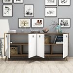 Casa si Gradina - Mobilier - Comode si corpuri - Console - Consola, Hanah Home, pal melaminat, nuc alb, 180x80x45 cm - Infinity.ro