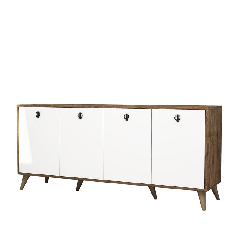 Casa si Gradina - Mobilier - Comode si corpuri - Console - Consola, Hanah Home, pal melaminat, nuc alb, 180x80x45 cm - Infinity.ro