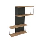 Casa si Gradina - Mobilier - Biblioteci si rafturi - Rafturi - Raft de perete, Hanah Home, pal melaminat, antracit si stejar, 65x19x96 cm - Infinity.ro