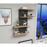 Casa si Gradina - Mobilier - Biblioteci si rafturi - Rafturi - Raft de perete, Hanah Home, pal melaminat, antracit si stejar, 65x19x96 cm - Infinity.ro