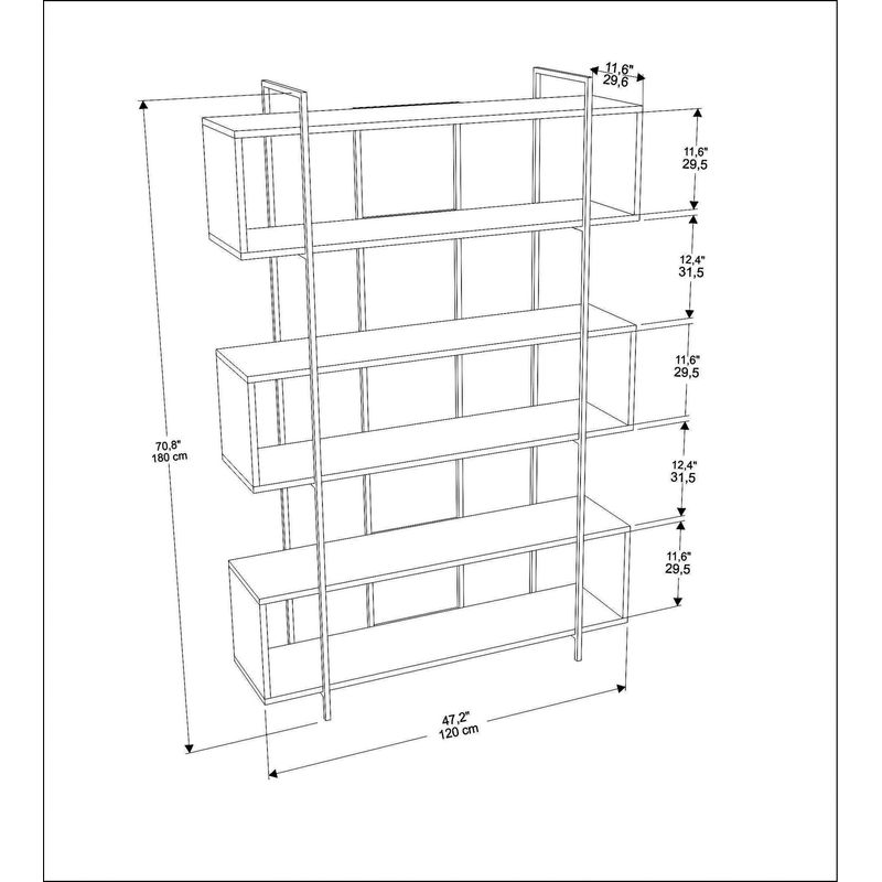 Casa si Gradina - Mobilier - Biblioteci si rafturi - Biblioteci - Biblioteca, Hanah Home, pal melaminat, verde auriu, 120x180x29.6 cm - Infinity.ro