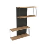 Casa si Gradina - Mobilier - Biblioteci si rafturi - Rafturi - Raft de perete, Hanah Home, pal melaminat, antracit si stejar, 65x19x96 cm - Infinity.ro