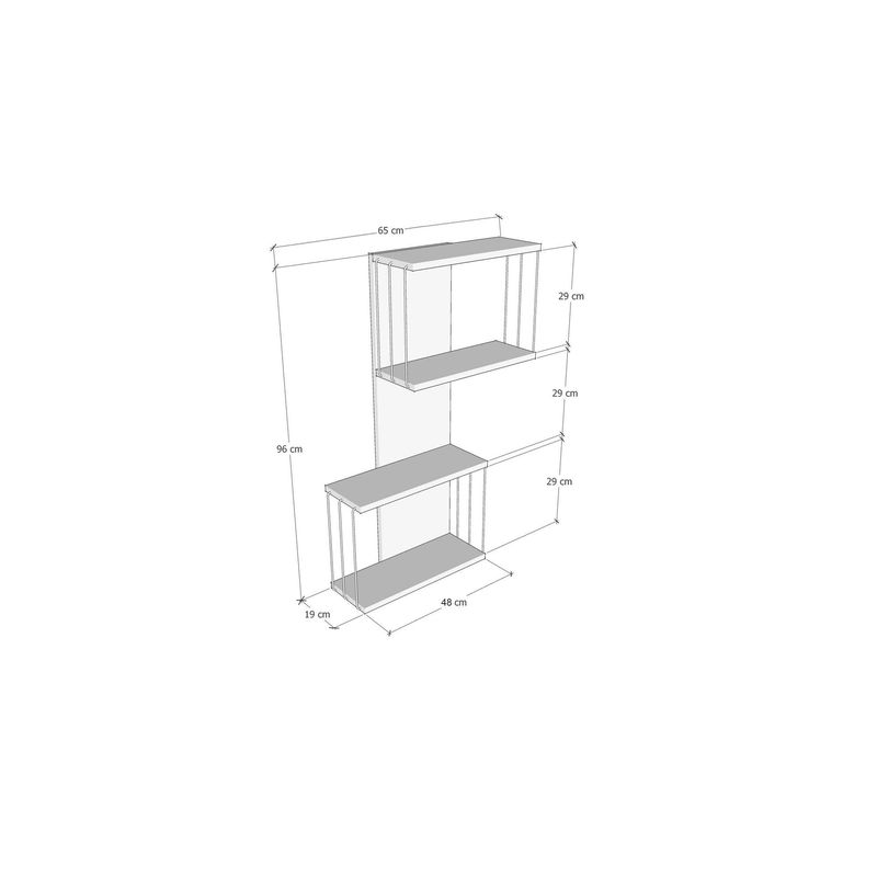 Casa si Gradina - Mobilier - Biblioteci si rafturi - Rafturi - Raft de perete, Hanah Home, pal melaminat, antracit si stejar, 65x19x96 cm - Infinity.ro