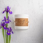 Casa si Gradina - Decoratiuni - Aromaterapie si lumanari - Lumanari si candele - Lumanare parfumata handmade din ceara naturala de soia 100%, aroma Iris violet, Recipient ceramic, 150 g - Infinity.ro