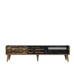 Casa si Gradina - Mobilier - Comode si corpuri - Comode - Comoda tv, Hanah Home, PAL melaminat, nuc, negru, marmura, 180x45x35 cm - Infinity.ro