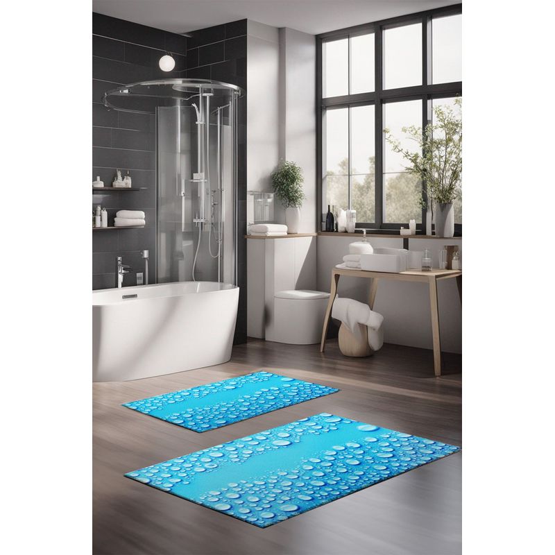 Casa si Gradina - Textile si covoare - Covoare - Covorase baie - Set covorase de baie, L'essentiel Maison, multicolor, 40x60 cm si 60x100 cm, 100% poliester, antiderapant, 323CTW1305 - Infinity.ro