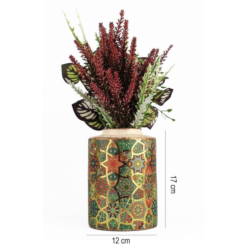 Casa si Gradina - Decoratiuni - Obiecte decorative - Vaze si boluri decorative - Vas decorativ, Aberto Design, ceramica, multicolor, 12x17 cm, pictat manual, 697ELD1225 - Infinity.ro