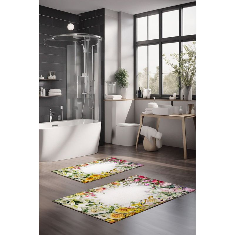 Casa si Gradina - Textile si covoare - Covoare - Covorase baie - Set covorase de baie, L'essentiel Maison, multicolor, 40x60 cm si 60x100 cm, 100% poliester, antiderapant, 323CTW1329 - Infinity.ro