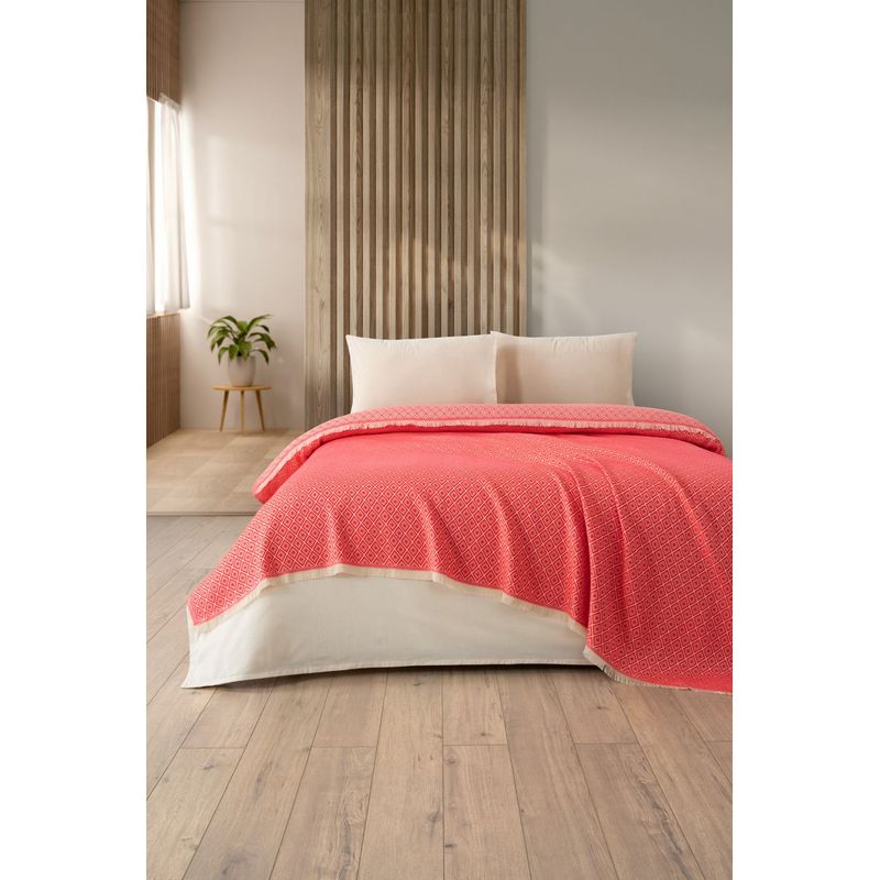 Casa si Gradina - Textile si covoare - Pături și cuverturi - Pături - Patura, L'essentiel Maison, vermilion, 210x230 cm, 100% bumbac, lavabila la masina - Infinity.ro