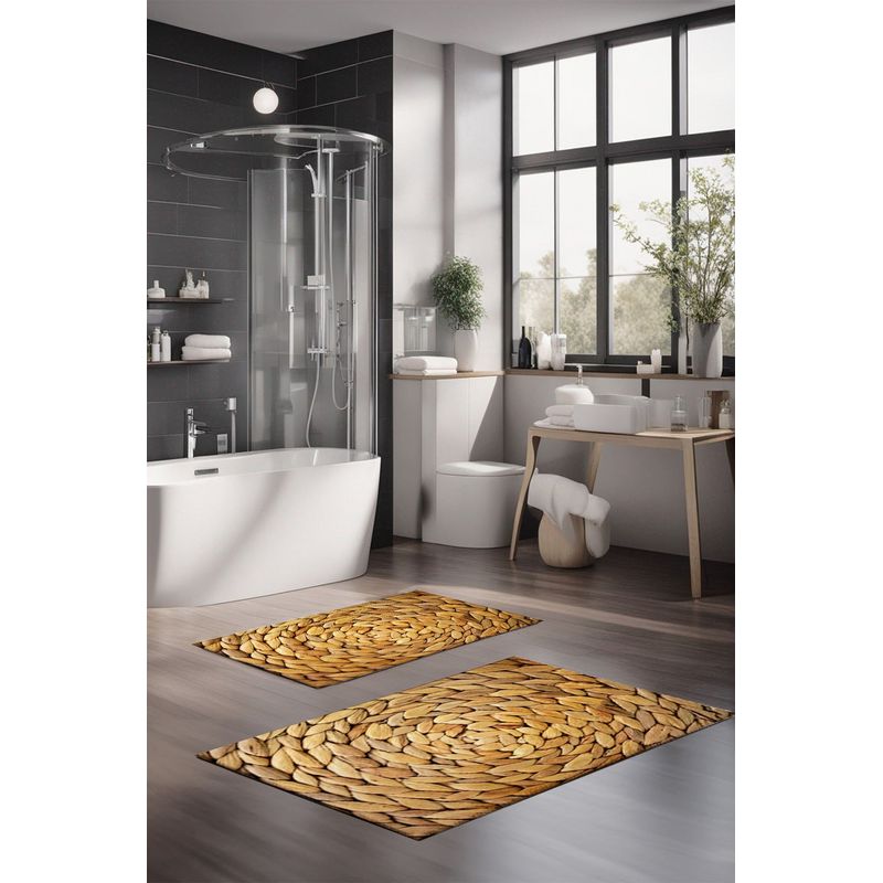Casa si Gradina - Textile si covoare - Covoare - Covorase baie - Set covorase de baie, L'essentiel Maison, multicolor, 40x60 cm si 60x100 cm, 100% poliester, antiderapant, 323CTW1363 - Infinity.ro