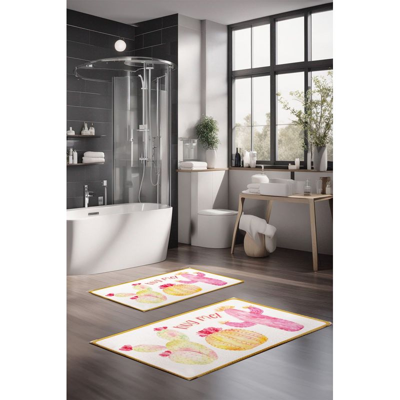 Casa si Gradina - Textile si covoare - Covoare - Covorase baie - Set covorase de baie, L'essentiel Maison, multicolor, 40x60 cm si 60x100 cm, 100% poliester, antiderapant, 323CTW1382 - Infinity.ro