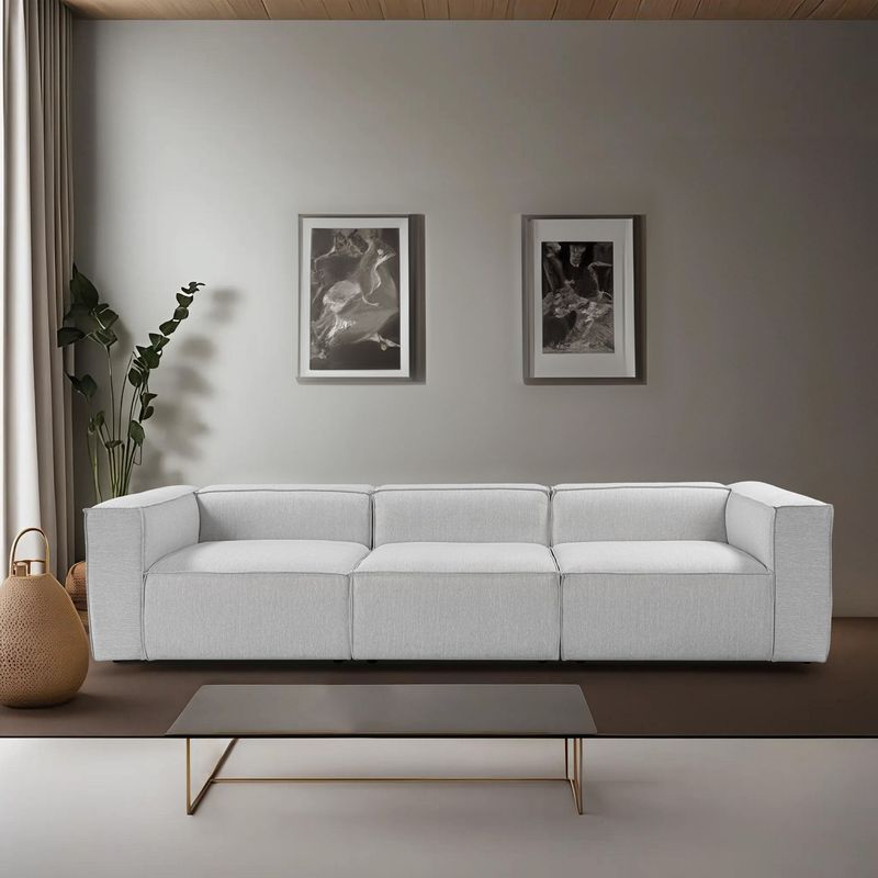 Casa si Gradina - Mobilier - Canapele si coltare - Canapele - Canapea 3 locuri, Hanah Home, in, gri deschis, 296x66 cm - Infinity.ro