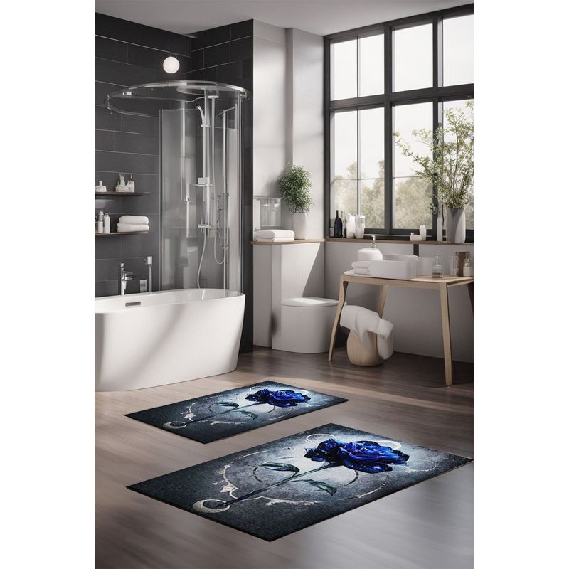 Casa si Gradina - Textile si covoare - Covoare - Covorase baie - Set covorase de baie, L'essentiel Maison, multicolor, 40x60 cm si 60x100 cm, 100% poliester, antiderapant, 323CTW1486 - Infinity.ro