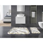 Casa si Gradina - Textile si covoare - Covoare - Covorase baie - Set covorase de baie, L'essentiel Maison, gri, 50x60 cm si 60x100 cm, 100% poliester, antiderapant, 394ANR1594 - Infinity.ro