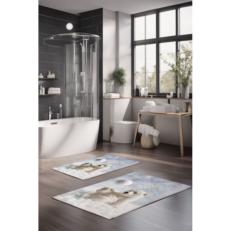 Casa si Gradina - Textile si covoare - Covoare - Covorase baie - Set covorase de baie, L'essentiel Maison, multicolor, 40x60 cm si 60x100 cm, 100% poliester, antiderapant, 323CTW1239 - Infinity.ro